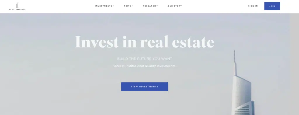 realtymogul landing page