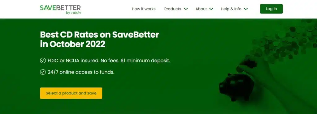 screenshot of SaveBetter landing page